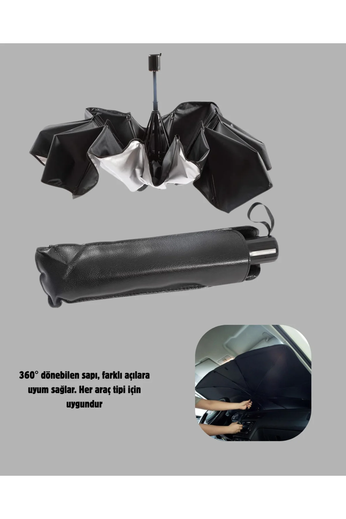 Ön Cam Güneşliği – Kalın Kumaş ve Cam Elyaf İskelet ile Maksimum 