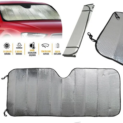 Ön Cam Güneşlik Katlanabilir Vantuzlu UV ve Isı Koruma - Toyota Corolla, Skoda Superb, Dacia Duster, Ford Focus