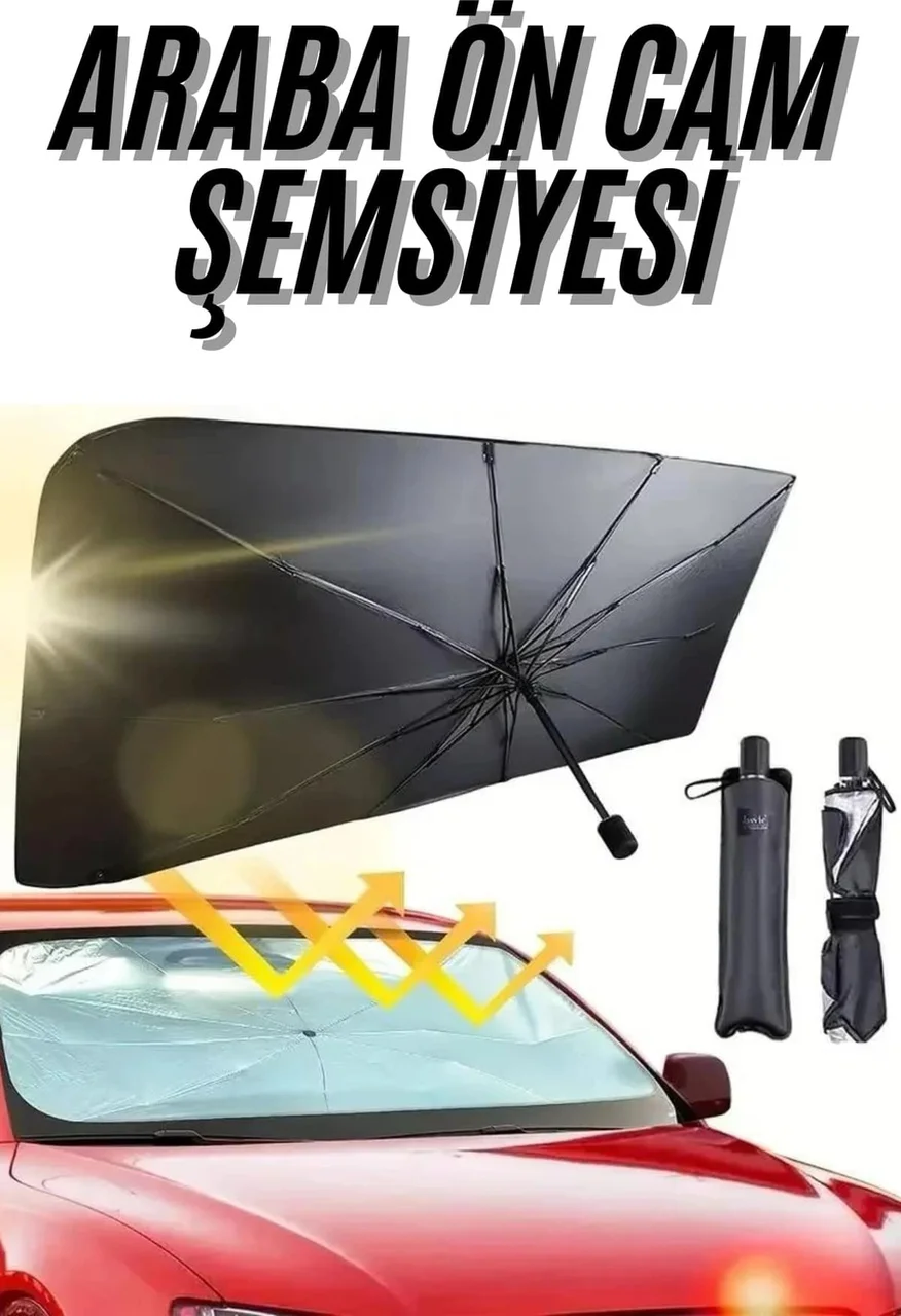 Ön Cam Güneşlik Şemsiye Tüm Araçlar İçin Araba Katlanabilir Güneş