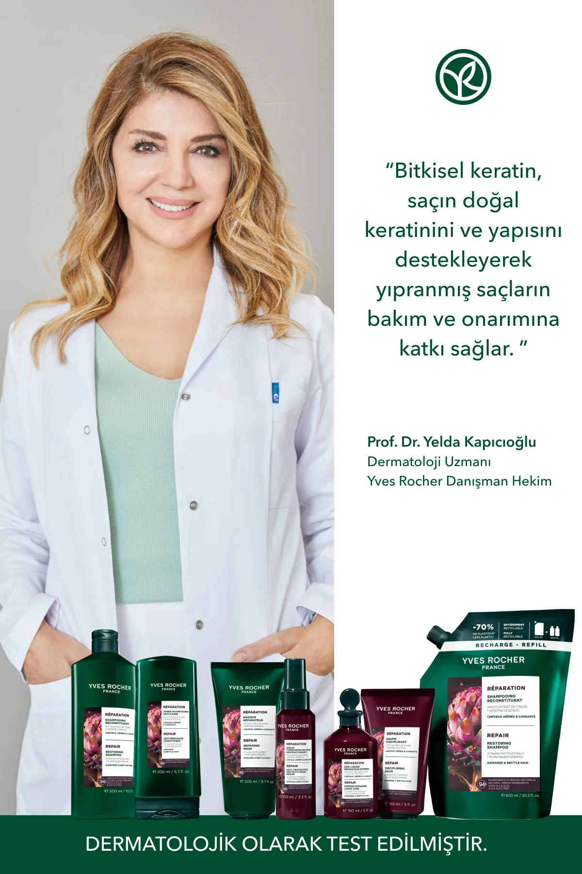 Onarıcı Bitkisel Keratin Prebiyotik Saç Maskesi - Yıpranmış Saçla