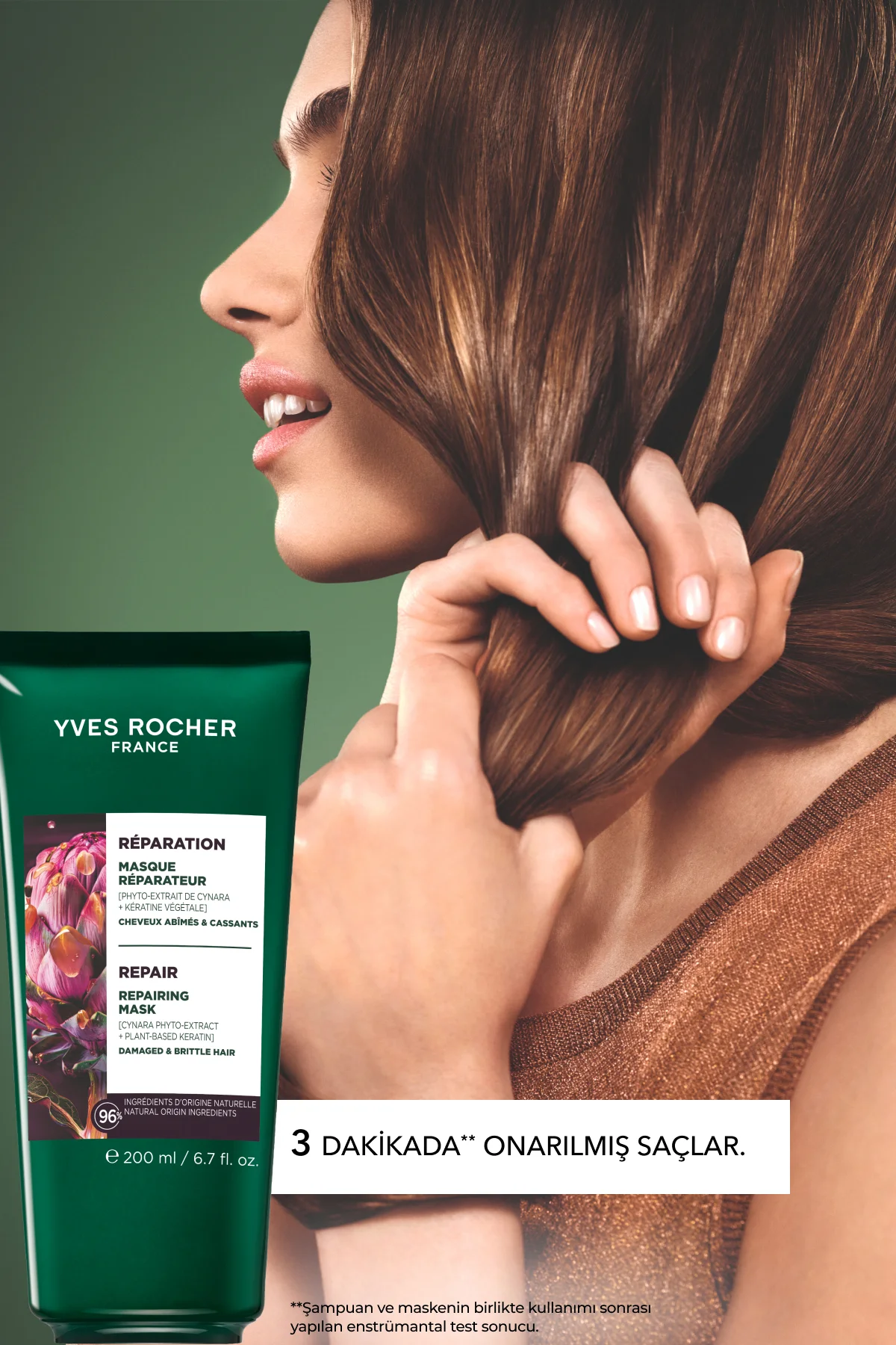 Onarıcı Bitkisel Keratin Prebiyotik Saç Maskesi - Yıpranmış Saçla