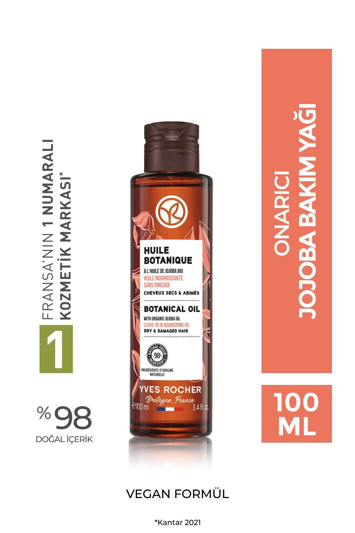 Onarıcı Jojoba Bakım Yağı -tüm Saçlar / Huile Botanique - Prebiyo