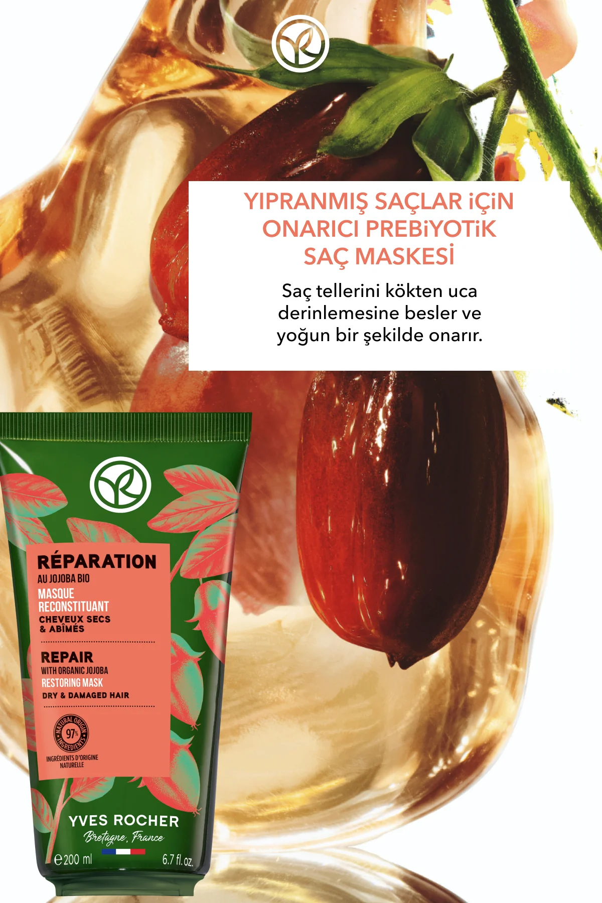 Onarıcı Prebiyotik Saç Maskesi - Yıpranmış Saçlar / Reparation -V