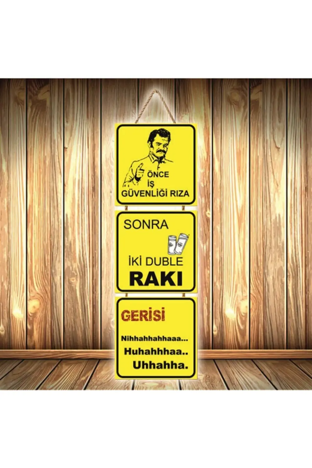 Önce Iş Güvenliği Rıza Tasarımlı Üçlü Retro Ahşap Poster Ü464 Önce Iş Güvenliği Rıza Tasarımlı Üçlü Retro Ahşap Poster Ü464