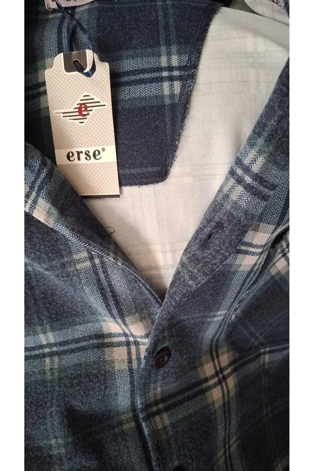 Önden Düğmeli Uzun Kol TERMAL Pijama Takımı Kareli