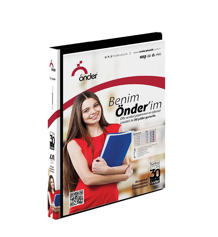 Önder Katalog (Sunum) Dosyası Ön Cepli PP 60 Lı Siyah 1260-3