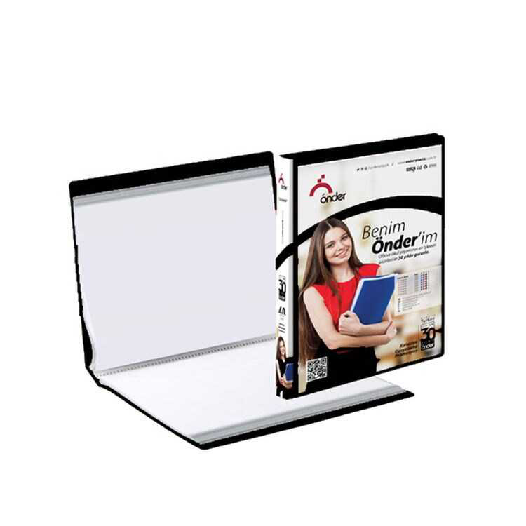Önder Katalog (Sunum) Dosyası Ön Cepli PP 60 Lı Siyah 1260-3