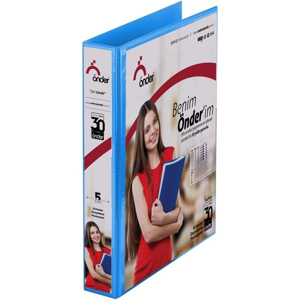 Önder Sunum Klasörü 4 Halkalı 50 MM A4 Mavi 2015-1