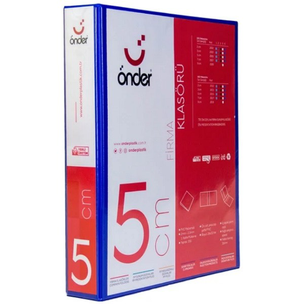 Önder Sunum Klasörü 4 Halkalı 50 MM A4 Lacivert 2015-6