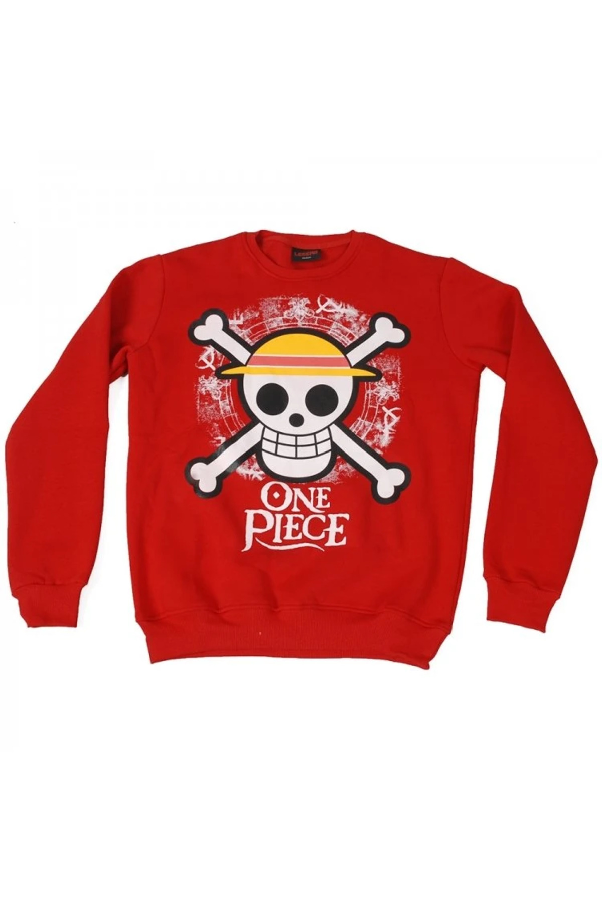 One Piece Flag Icon Hoodie Kapüşonlu Sweatshirt Kırmızı