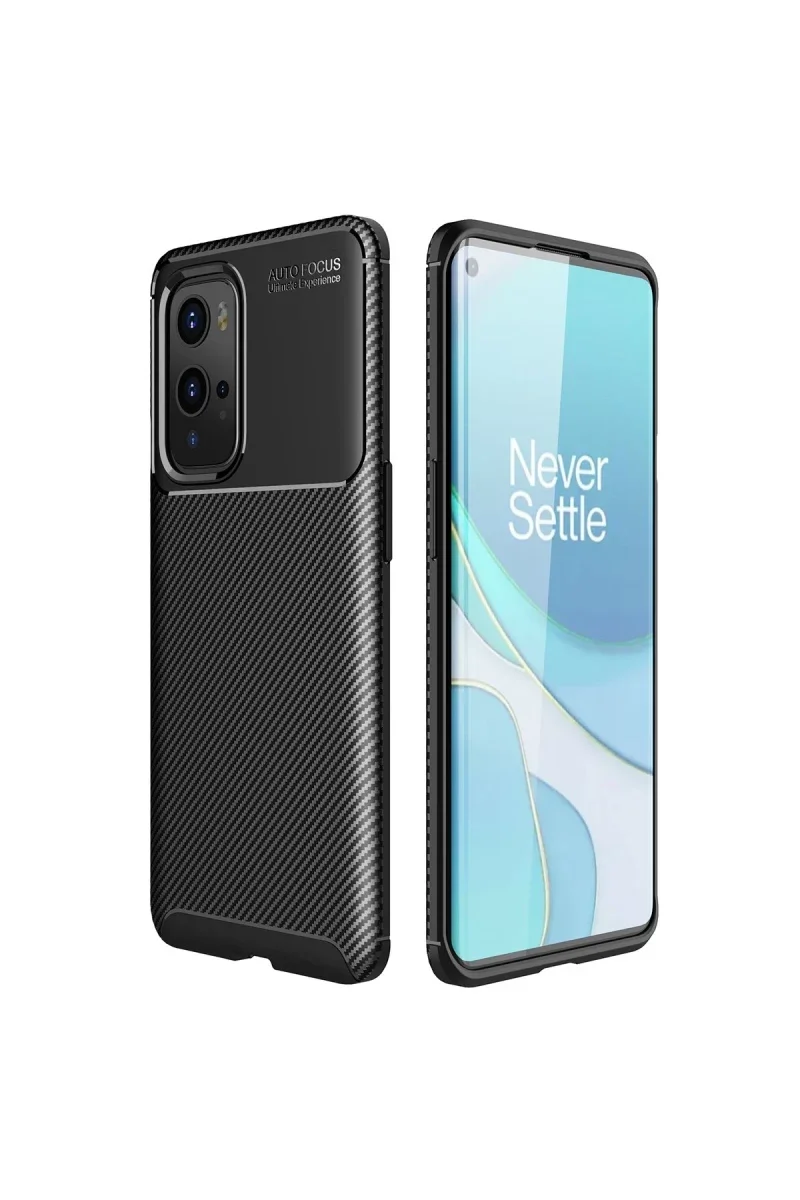 One Plus 9 Pro Kılıf Auto Focus Karbon Kapak - Siyah One Plus 9 Pro Kılıf Auto Focus Karbon Kapak - Siyah