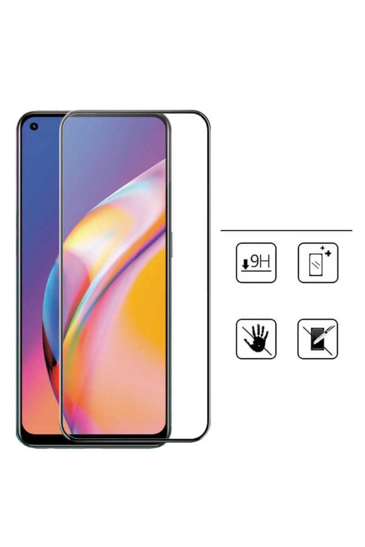 One Plus One Ekran Koruyucu Tam Kaplayan Güçlendirilmiş Tamperli Cam Siyah