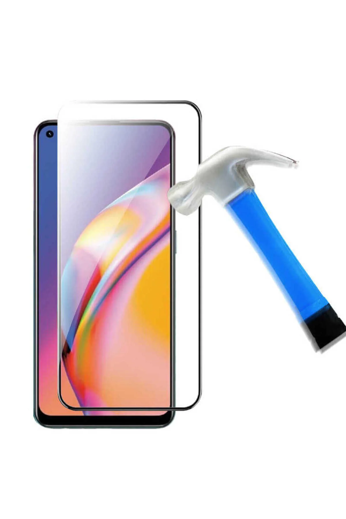 One Plus One Ekran Koruyucu Tam Kaplayan Güçlendirilmiş Tamperli Cam Siyah