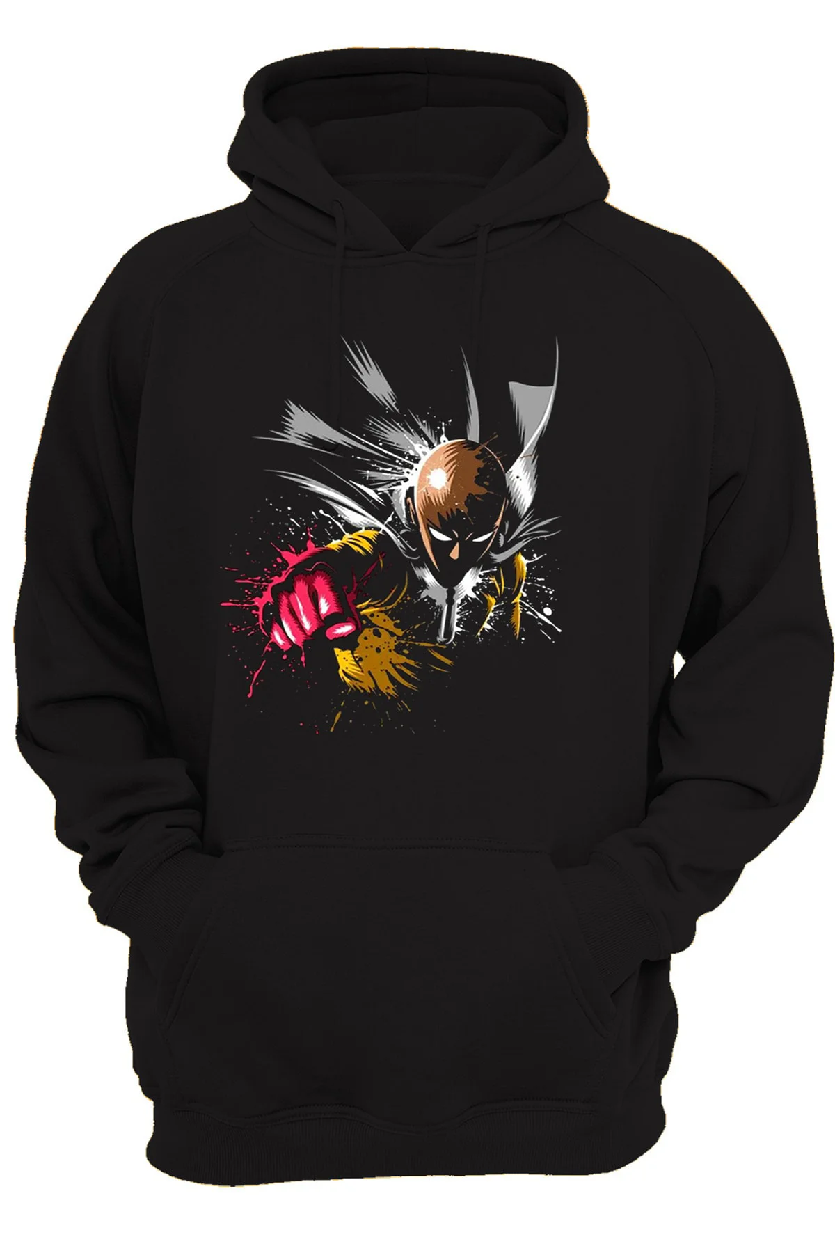 One Punch Man Ön Baskılı, %100 Pamuk, 3 Ipl. Şardonlu, Içi Polar, Çok Kalın Hoodie
