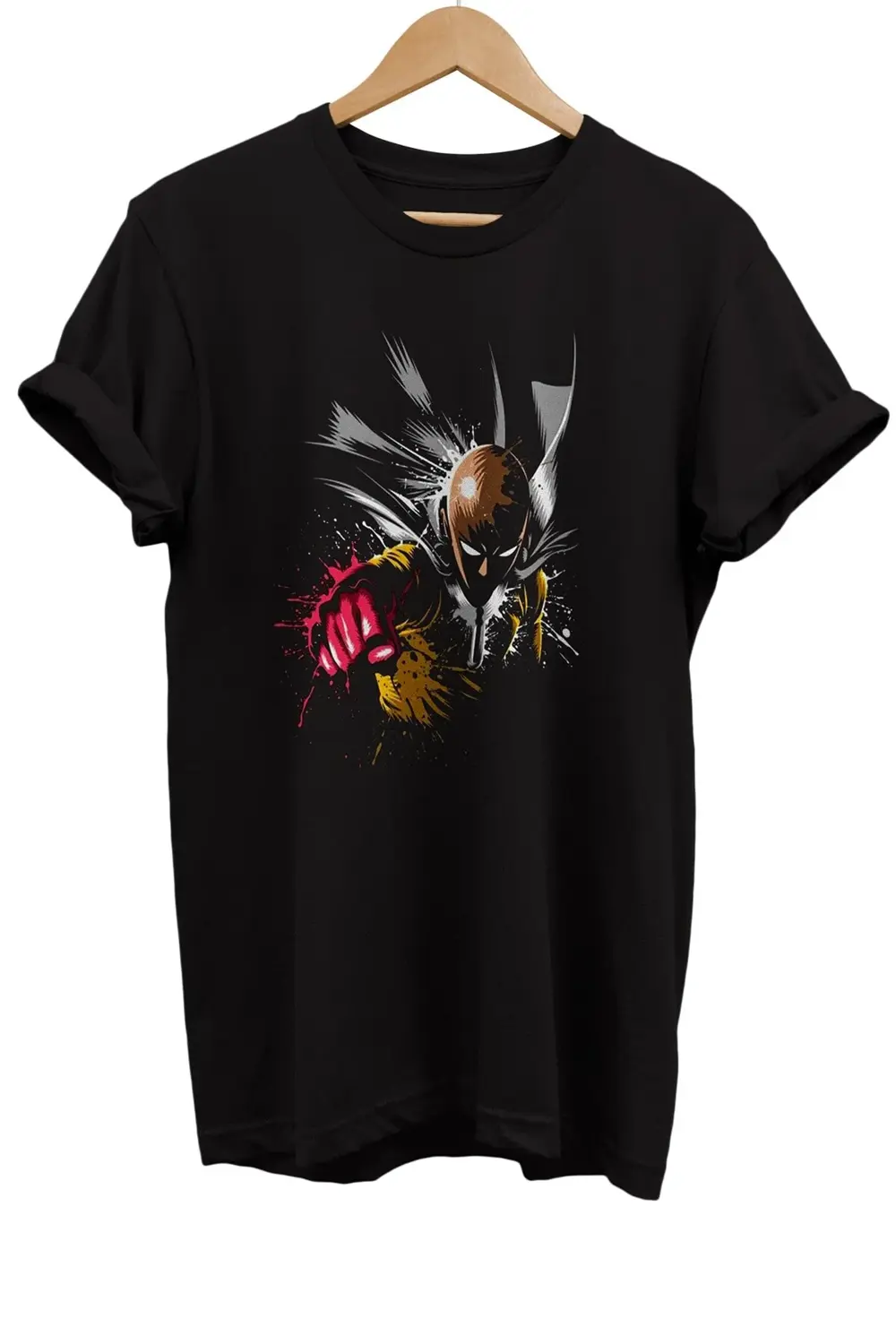 One Punch Man Baskılı %100 Pamuk Oversize T-shirt