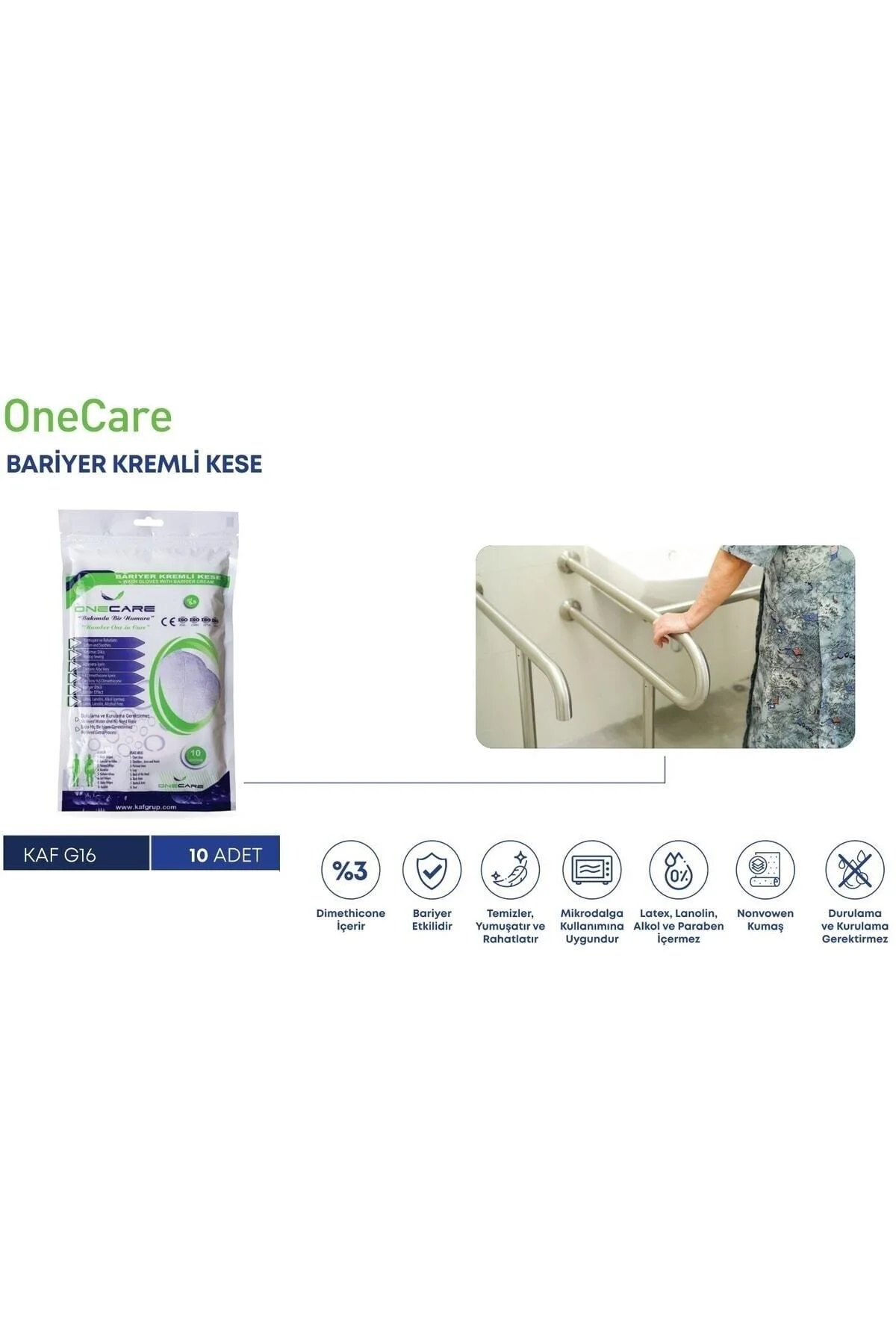 OneCare Bariyer Kremli Kese Hijyenik Bakım Temizlik Koruma Kesesi