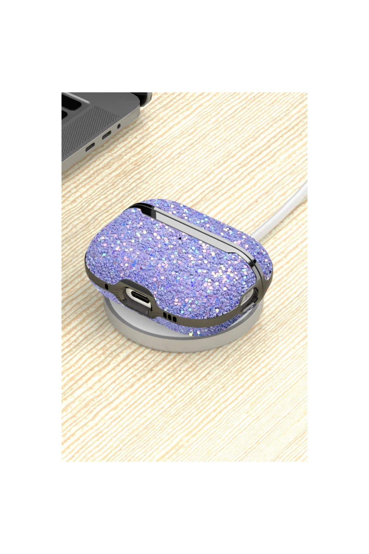 Onegif Airpods 2 (2.nesil) Bright Simli Airpods Kapak - Gümüş Onegif Airpods 2 (2.nesil) Bright Simli Airpods Kapak - Gümüş