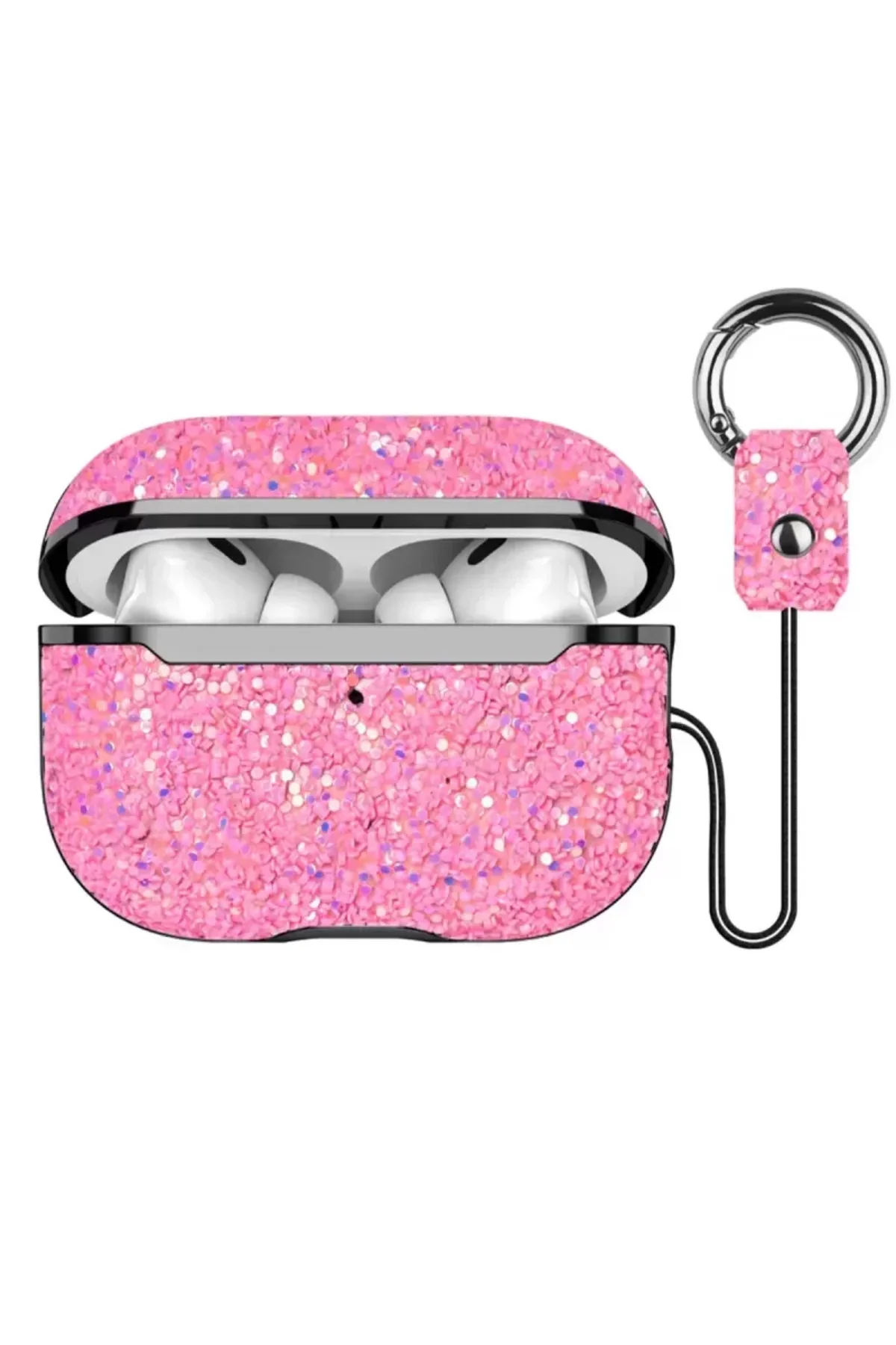 Onegif Airpods Pro 2 (2.nesil) Bright Simli Airpods Kapak - Pembe