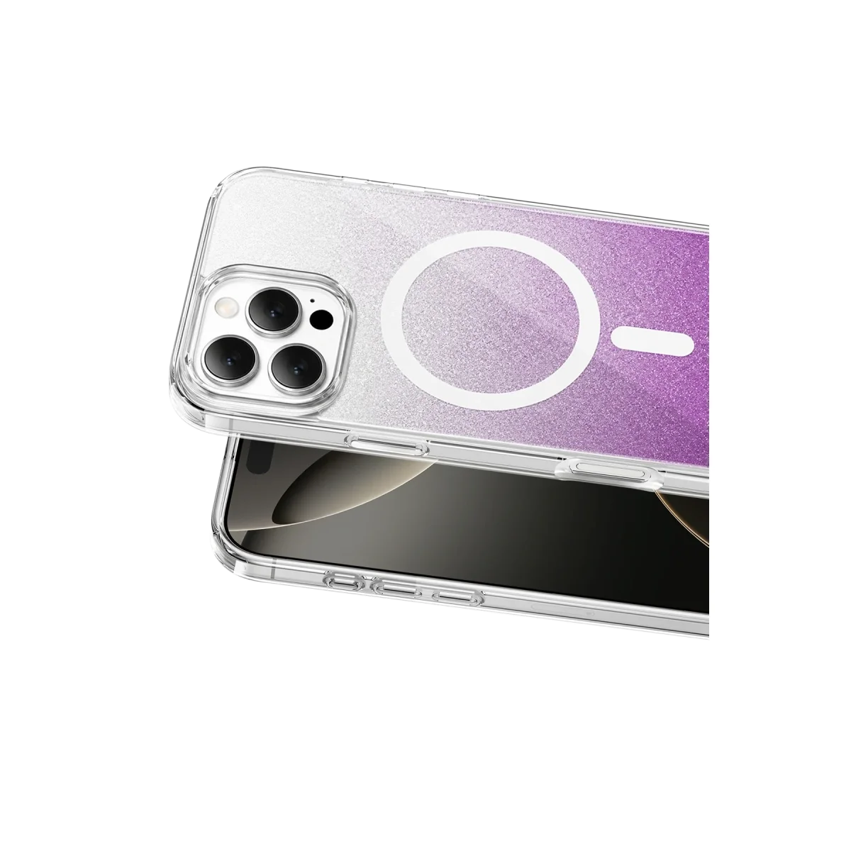 Onegif Apple İphone 16 Pro Max Sora Simli Magsafe Kapak - Mor