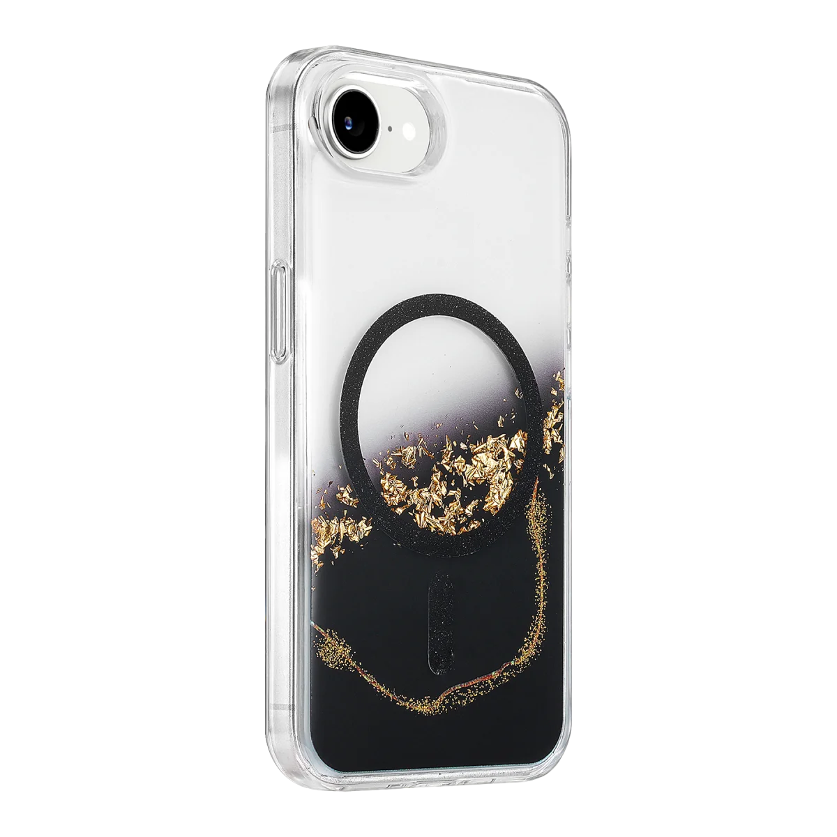 Onegif Apple iPhone 17E Lotus Simli Magsafe Kapak - Siyah