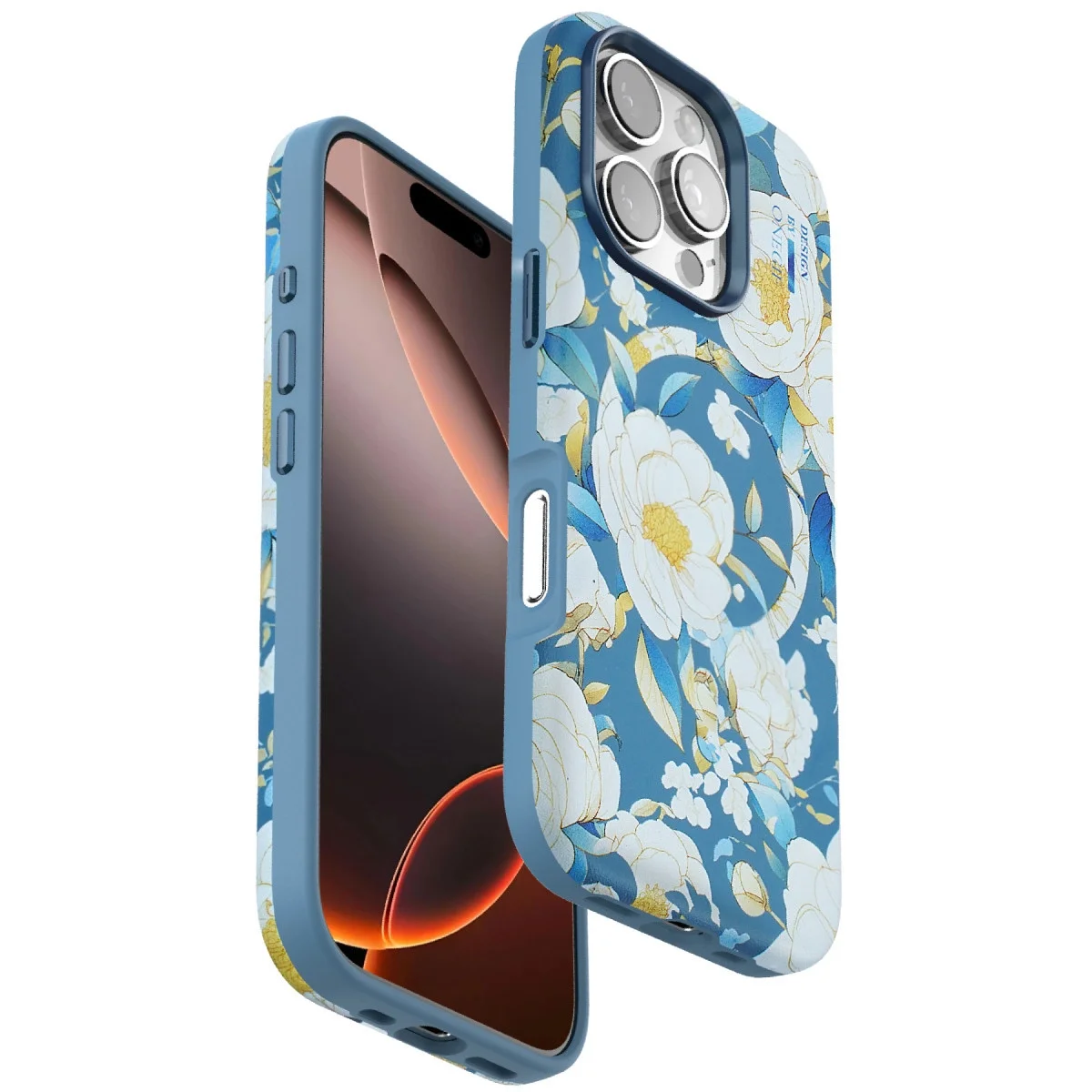 Onegif Apple İphone 16 Pro Max Flower Series Magsafe Kapak - Mavi Onegif Apple İphone 16 Pro Max Flower Series Magsafe Kapak - Mavi