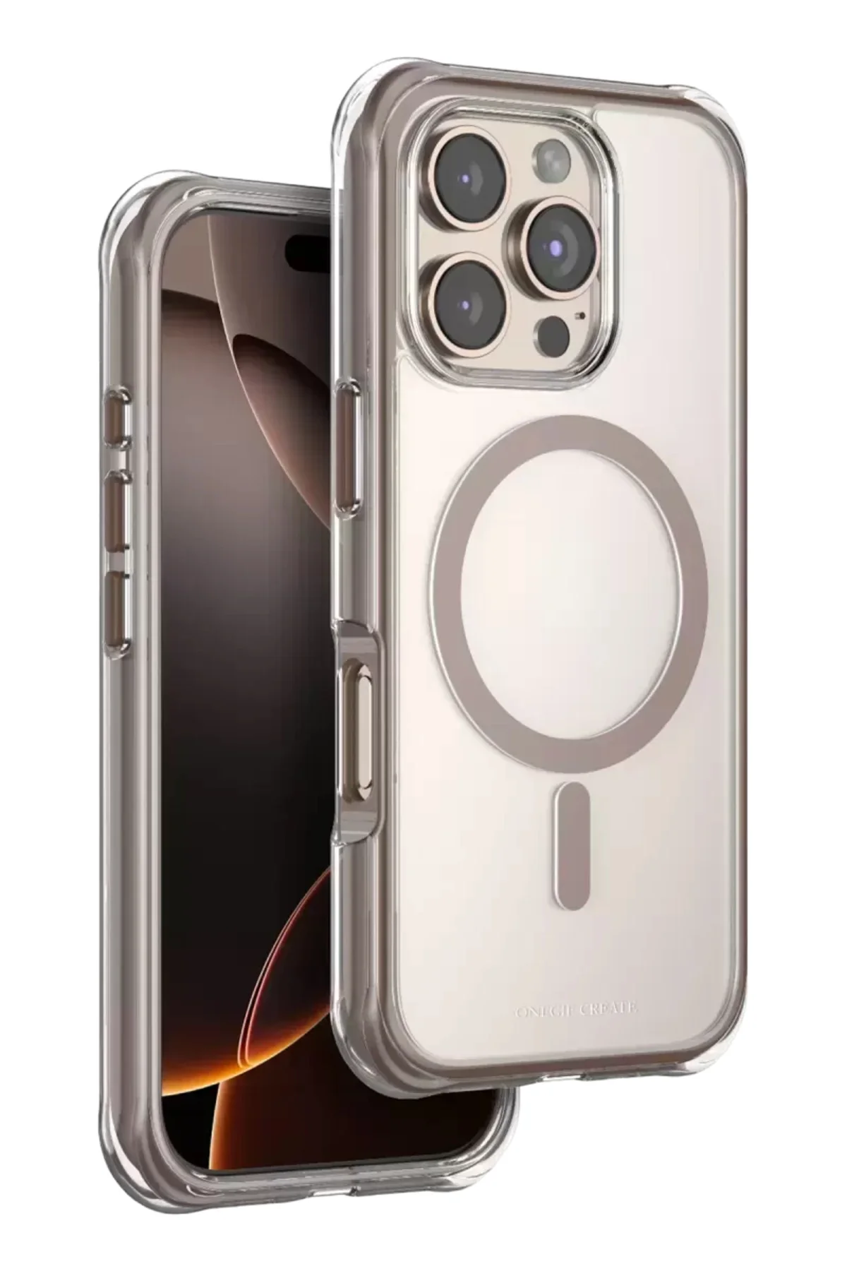 Onegif Apple İphone 16 Pro Hulk Magsafe Kapak - Çöl Titanyum
