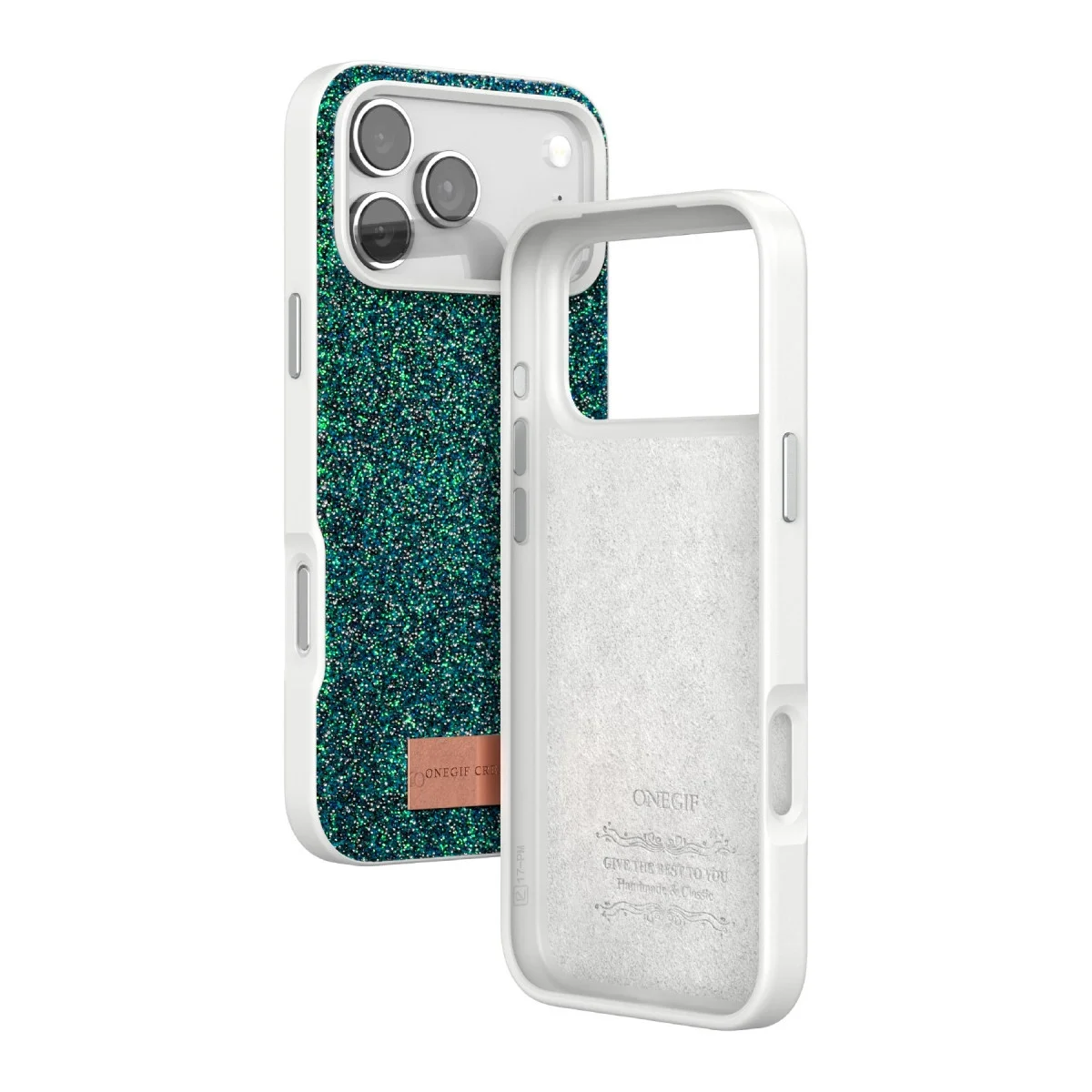 Onegif Apple İphone 17 Pro Bright Simli Kapak - Koyu Yeşil Onegif Apple İphone 17 Pro Bright Simli Kapak - Koyu Yeşil