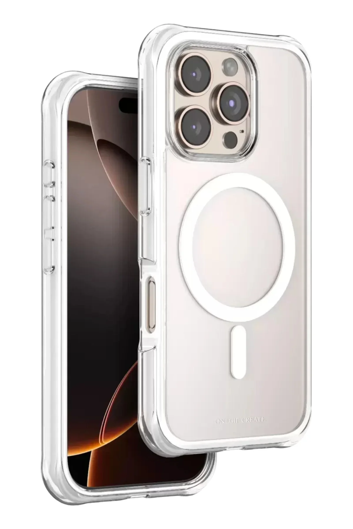 Onegif Apple İphone 16 Pro Hulk Magsafe Kapak - Beyaz