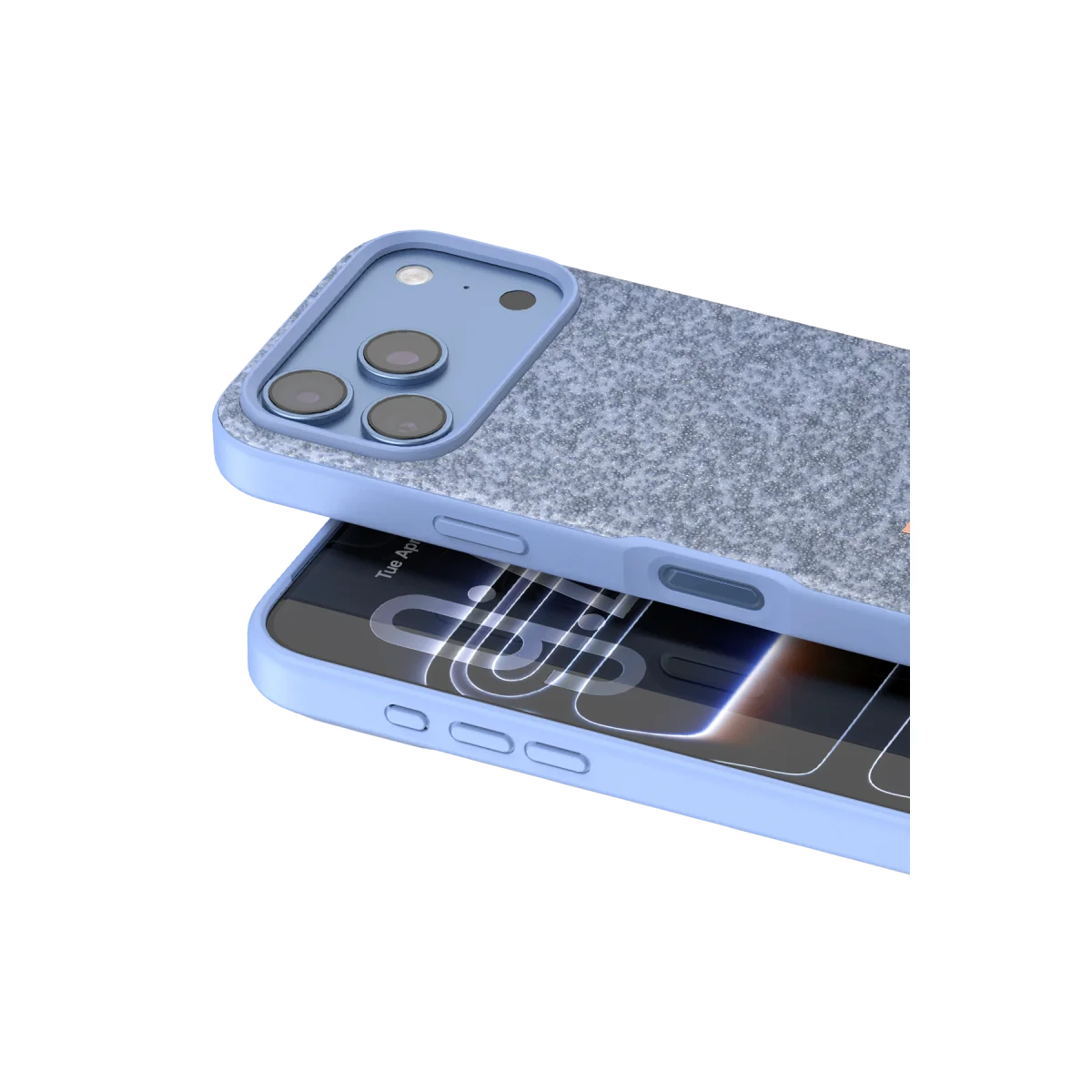 Onegif Apple iPhone 18 Pro Bright Simli Kapak - Mavi