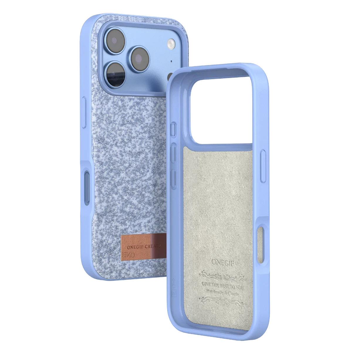 Onegif Apple iPhone 18 Pro Max Bright Simli Kapak - Mavi