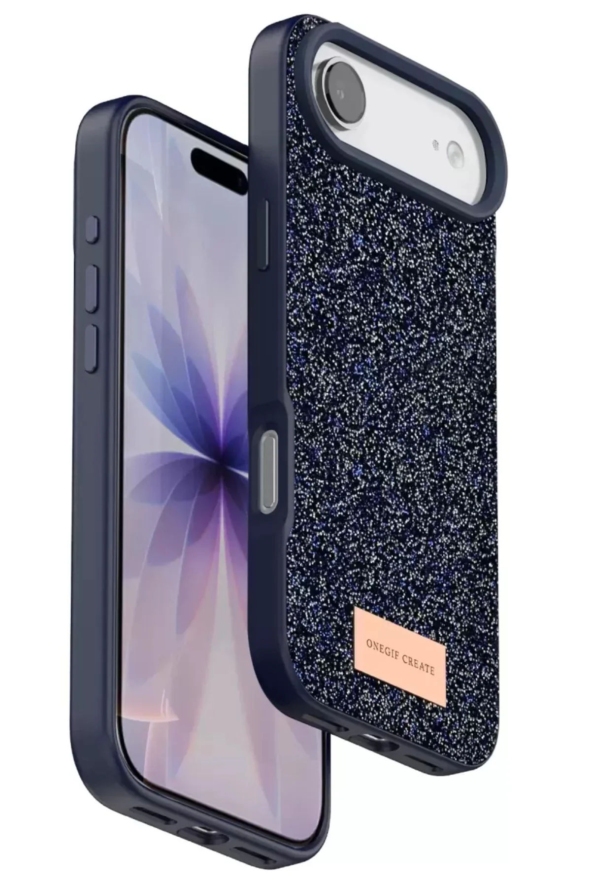 Onegif Apple İphone 17 Air Bright Simli Kapak - Mavi