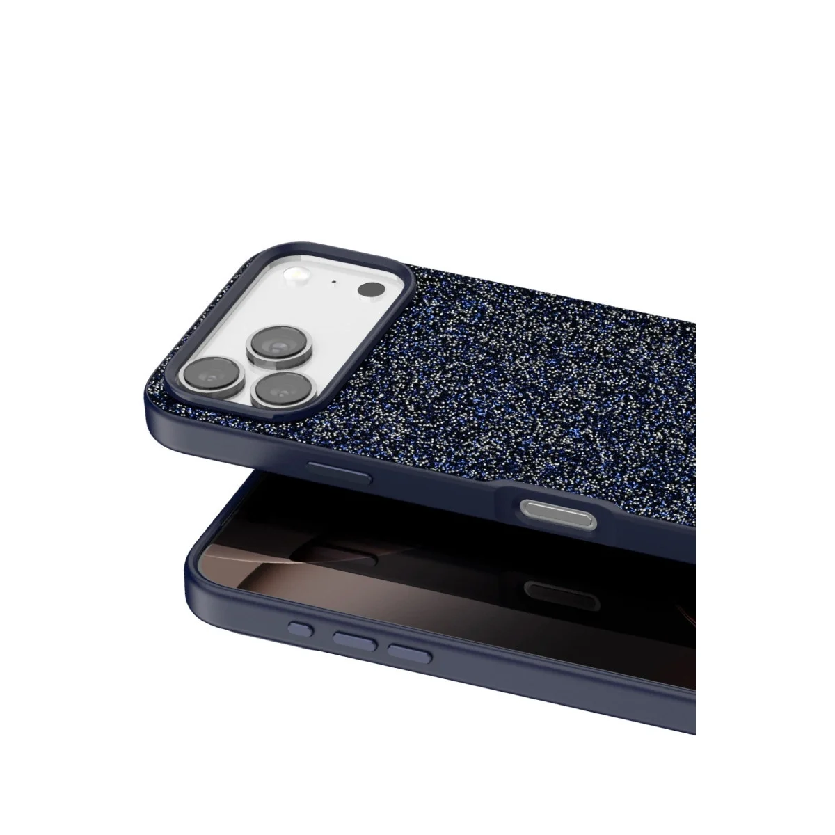 Onegif Apple İphone 17 Pro Bright Simli Kapak - Mavi Onegif Apple İphone 17 Pro Bright Simli Kapak - Mavi