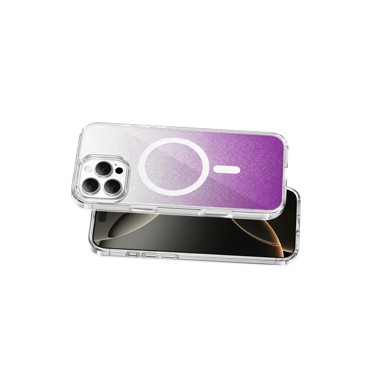 Onegif Apple İphone 16 Pro Max Sora Simli Magsafe Kapak - Mor