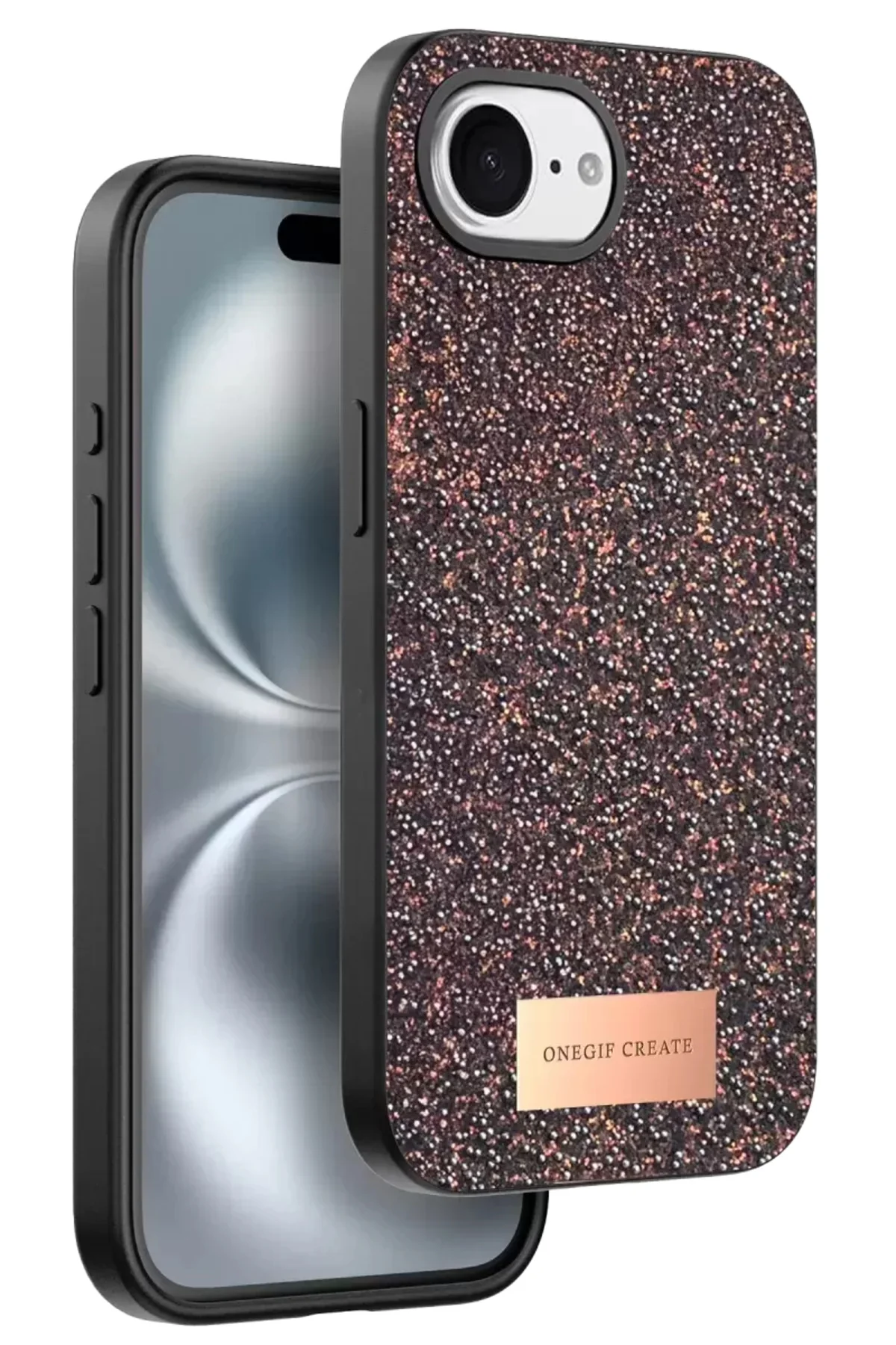 Onegif Apple İphone 16e Bright Simli Kapak - Derin Mor