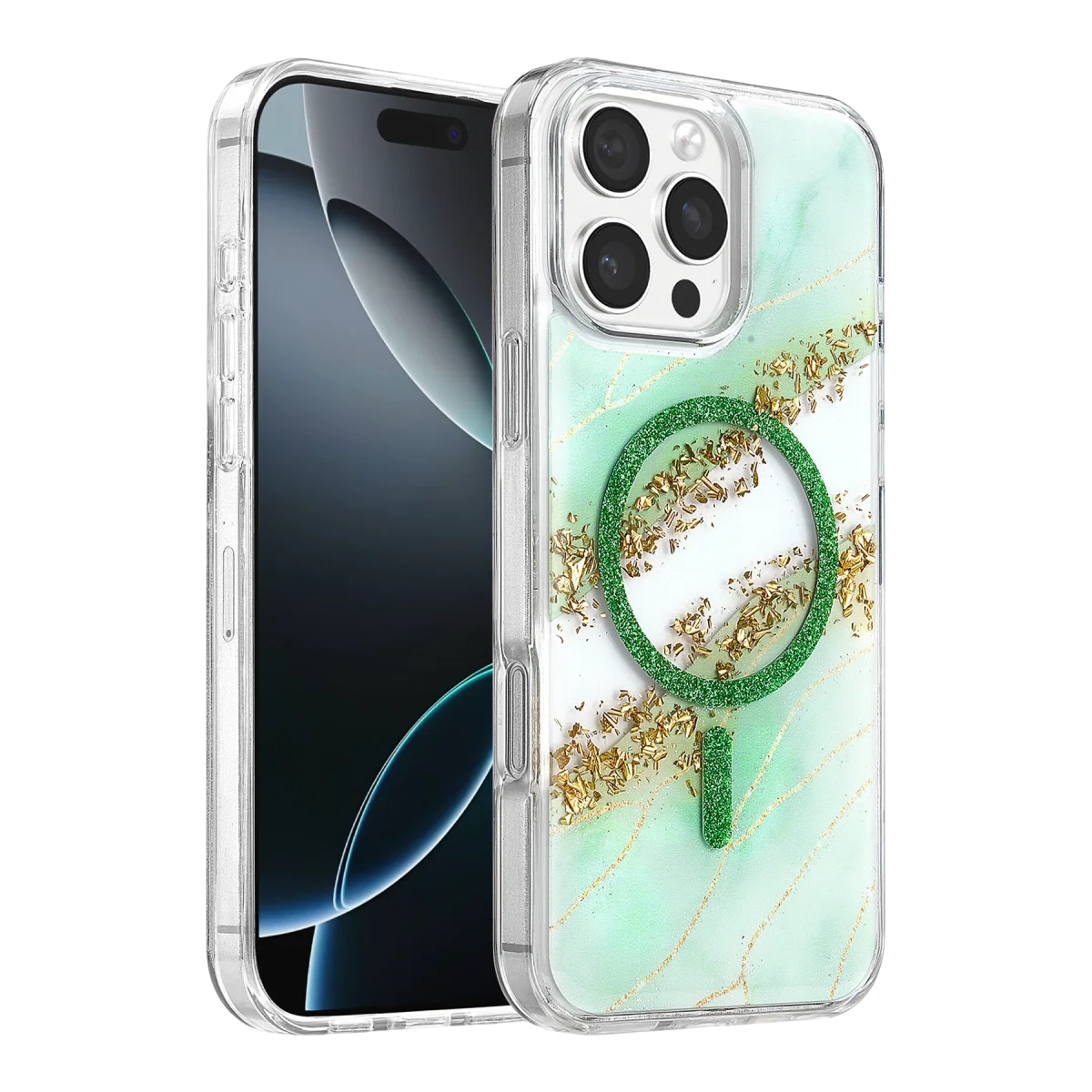 Onegif Apple İphone 16 Pro Max Lotus Simli Magsafe Kapak - Yeşil Fiyatı, Yorumları ve Özellikleri