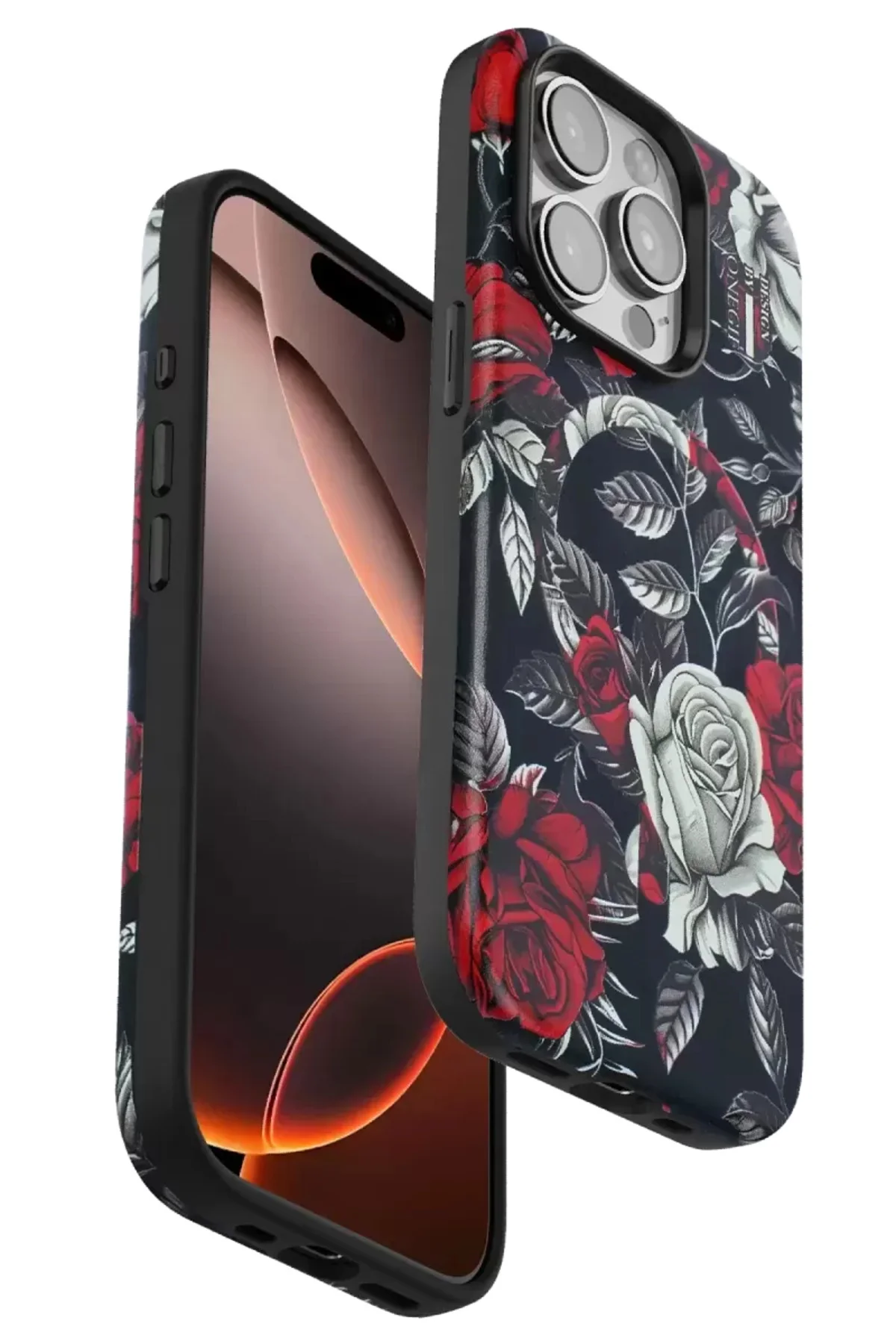 Onegif İphone 15 Pro Flower Series Magsafe Kapak - Siyah