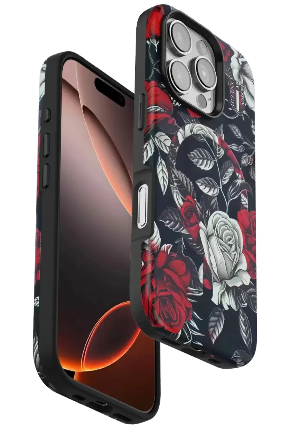 Onegif İphone 16 Pro Max Flower Series Magsafe Kapak - Siyah