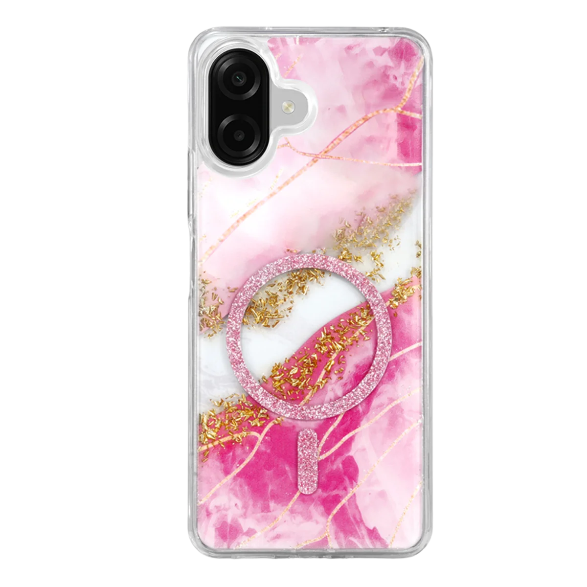 Onegif Samsung Galaxy A07 4G Lotus Simli Magsafe Kapak - Pembe