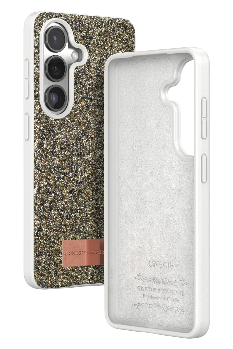 Onegif Samsung Galaxy S26 Bright Simli Kapak - Gold