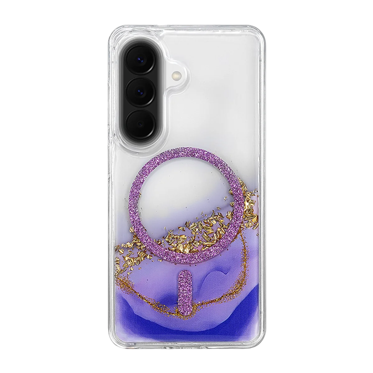 Onegif Samsung Galaxy A57 5G Lotus Simli Magsafe Kapak - Mor