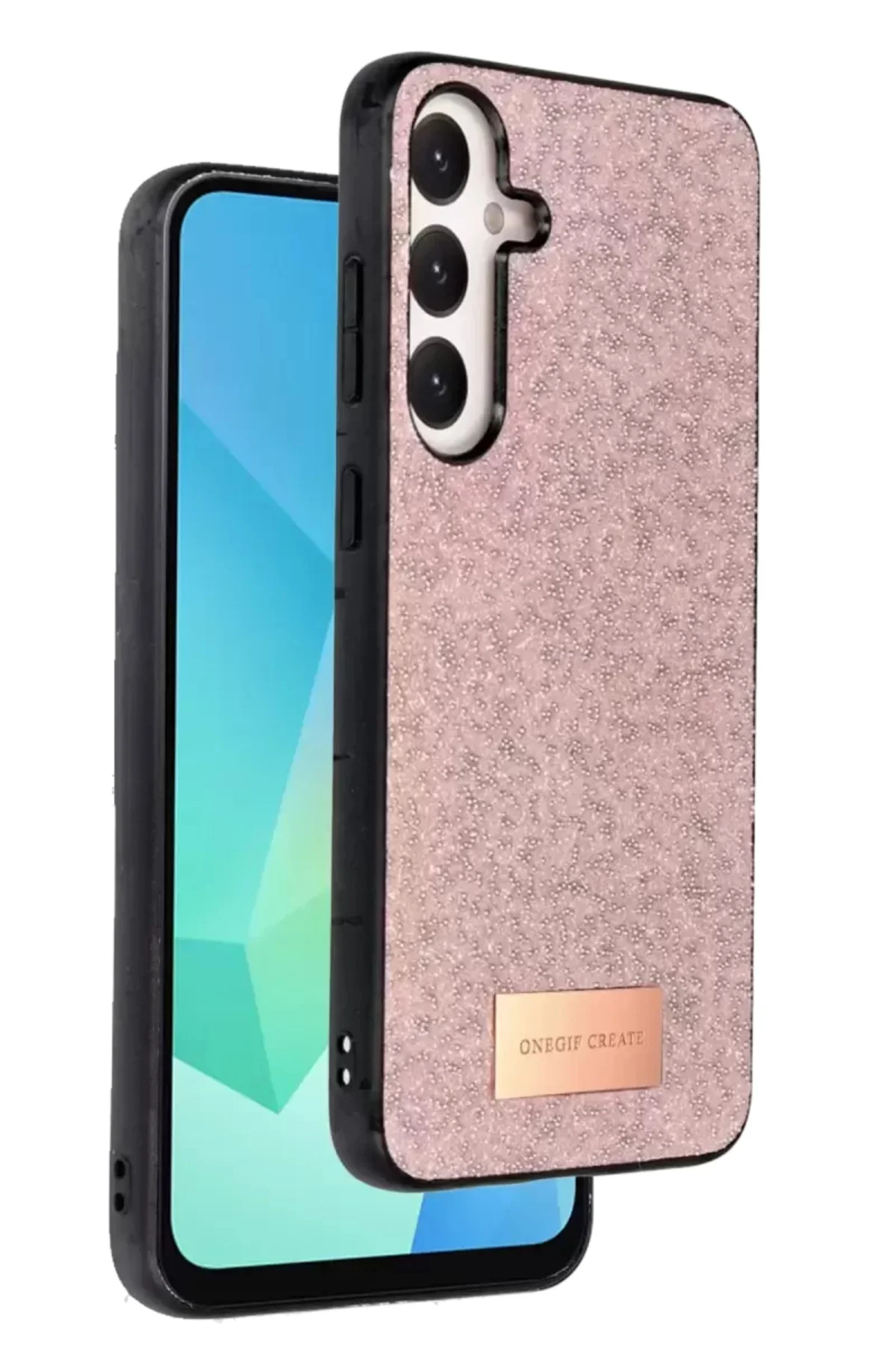 Onegif Samsung Galaxy A16 5g Bright Simli Kapak - Pembe