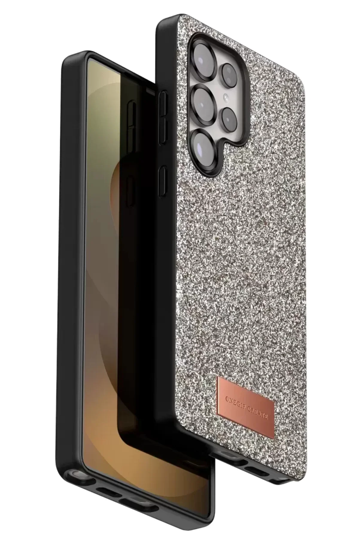 Onegif Samsung Galaxy S25 Ultra Bright Simli Kapak - Gold