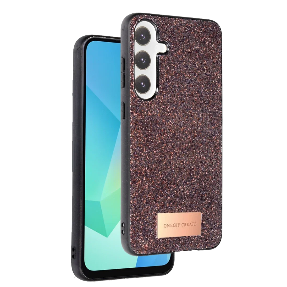 Onegif Samsung Galaxy A56 Bright Simli Kapak - Derin Mor