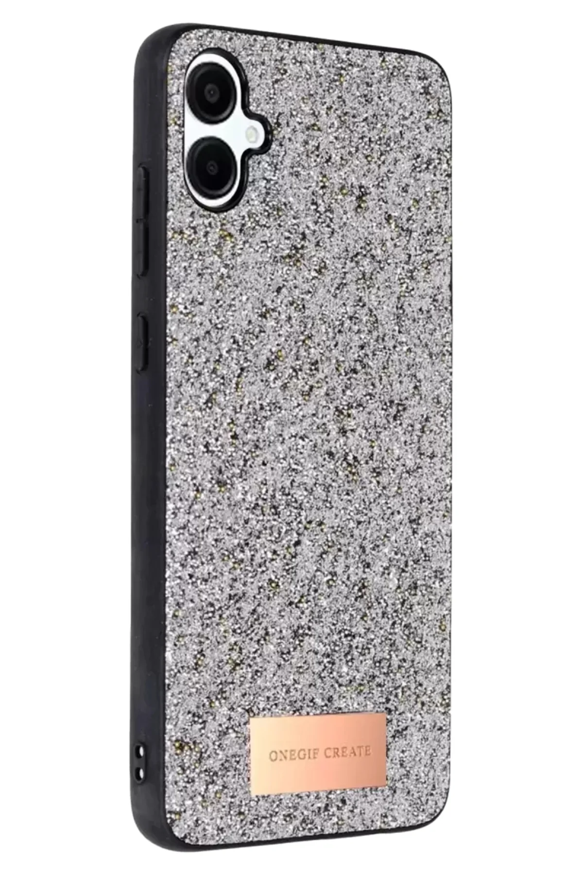 Onegif Samsung Galaxy A06 Bright Simli Kapak - Gümüş