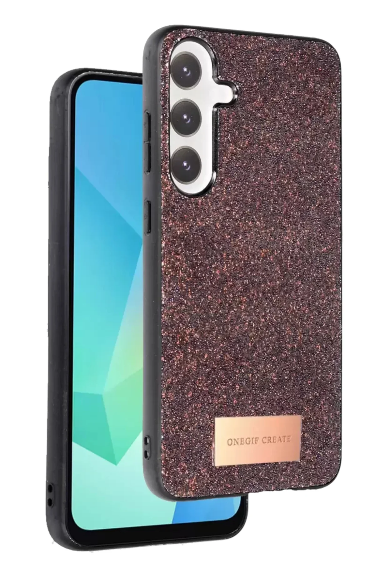 Onegif Samsung Galaxy A36 Bright Simli Kapak - Derin Mor
