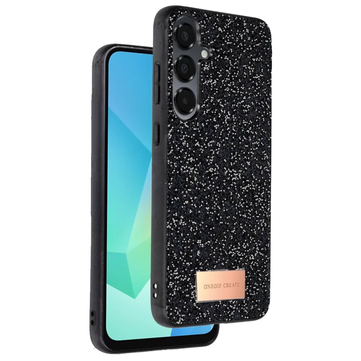 Onegif Samsung Galaxy A26 Bright Simli Kapak - Siyah
