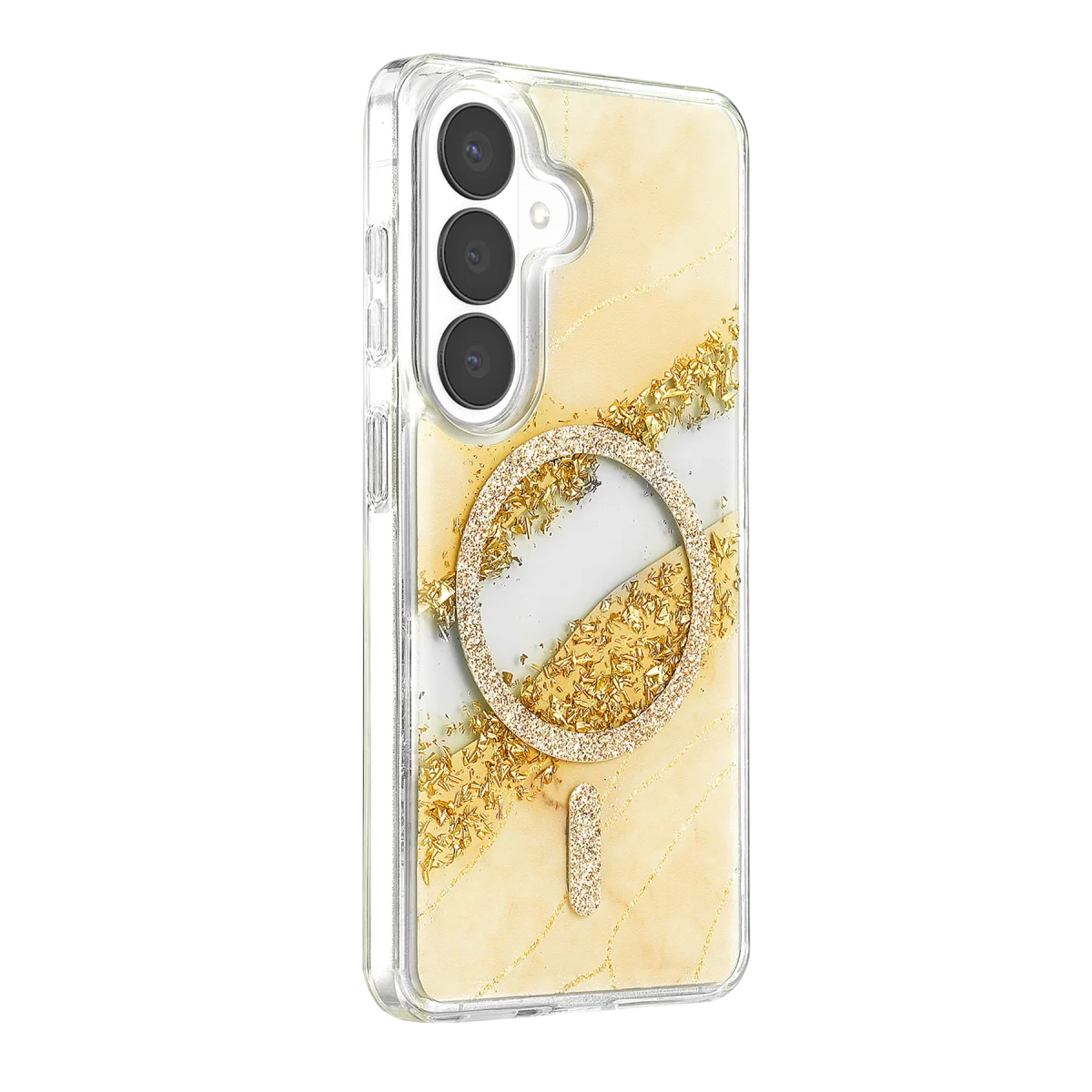 Onegif Samsung Galaxy S26 Lotus Simli Magsafe Kapak - Gümüş