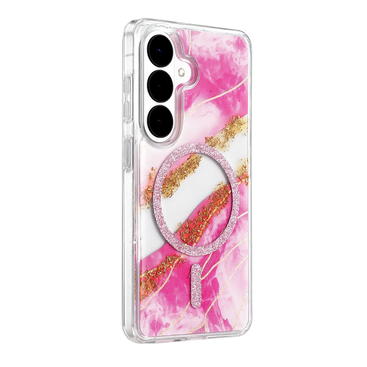 Onegif Samsung Galaxy S26 Lotus Simli Magsafe Kapak - Pembe