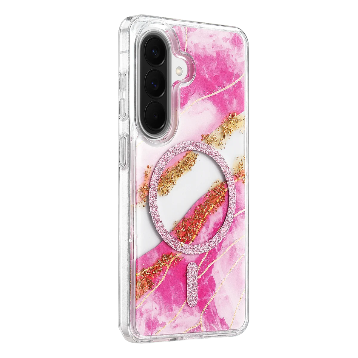 Onegif Samsung Galaxy A37 5G Lotus Simli Magsafe Kapak - Pembe Onegif Samsung Galaxy A37 5G Lotus Simli Magsafe Kapak - Pembe