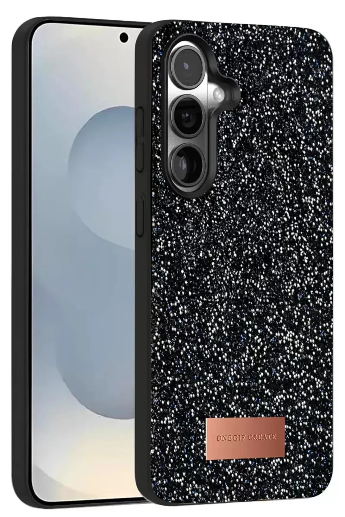Onegif Samsung Galaxy S25 Plus Bright Simli Kapak - Siyah